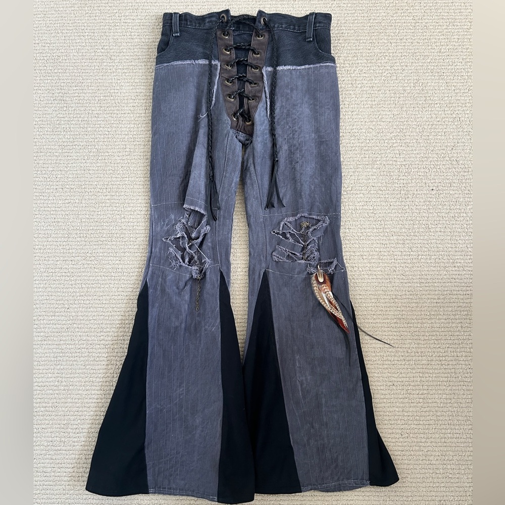 Custom Made Lace Up Flare Pants
